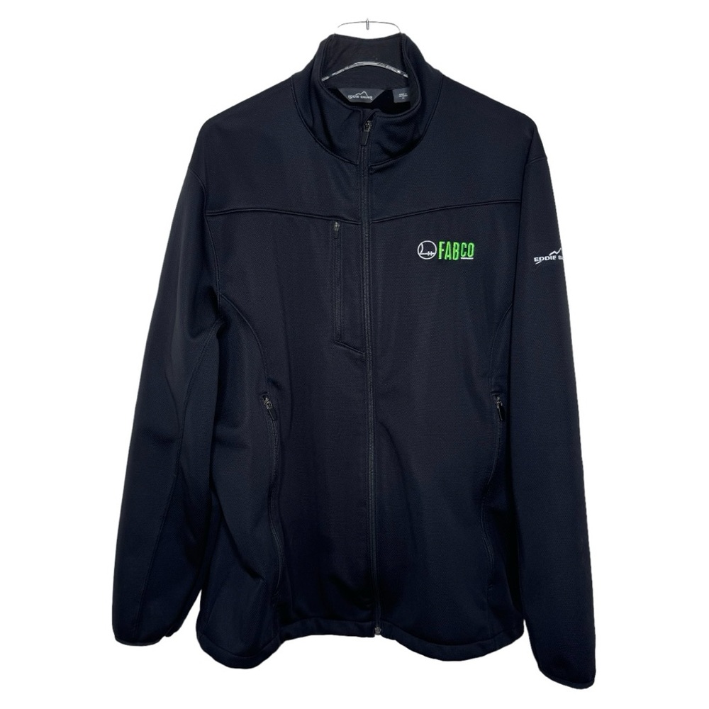 Eddie Bauer Men's Weather Resist Soft Shell Jacket Black Monogrammed Size XL